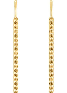 14K White Gold Beaded Earrings