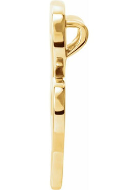 14K White Gold Double Heart Slide Pendant