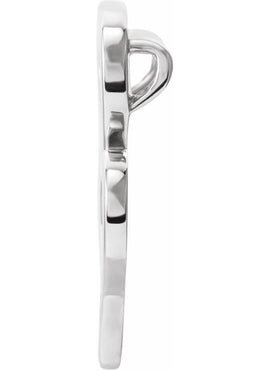 14K White Gold Double Heart Slide Pendant