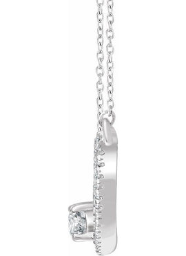14K White Gold 3/8 CTW Natural Diamond Two-Stone Bar 16-18