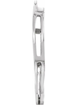 14K White Gold 20.7x10 mm Freeform Pendant