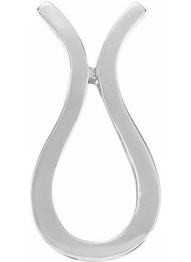 14K White Gold 20.7x10 mm Freeform Pendant