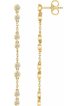14K Rose Gold 1/3 CTW Natural Diamond Chain Earrings