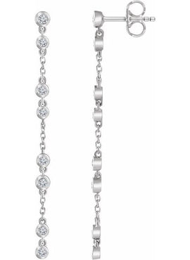 14K Rose Gold 1/3 CTW Natural Diamond Chain Earrings