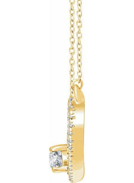 14K White Gold 3/8 CTW Natural Diamond Two-Stone Bar 16-18