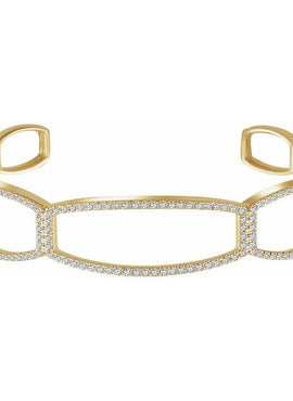 14K White Gold 3/4 CTW Natural Diamond Cuff 6 1/4