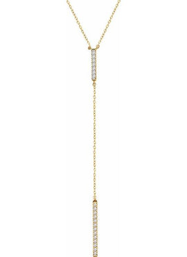14K Yellow Gold  1/5 CTW Natural Diamond Bar 16-18
