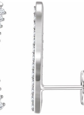 14K White Gold 1/3 CTW Natural Diamond Ear Climbers