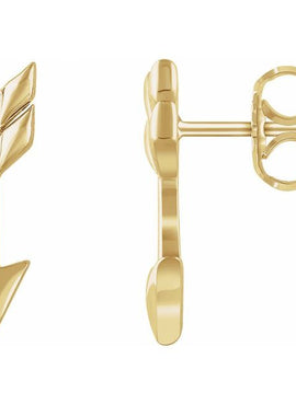14K Yellow Gold Arrow Earrings