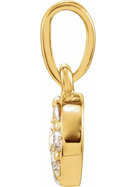 14K White Gold 1/4 CTW Natural Diamond Cluster Pendant