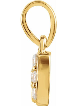 14K White Gold 1/4 CTW Natural Diamond Cluster Pendant