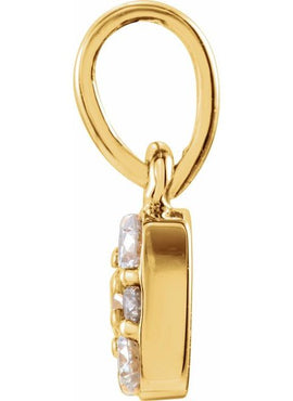 14K White Gold 1/4 CTW Natural Diamond Cluster Pendant