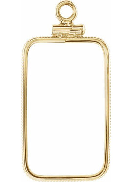 14K Yellow Gold Coin Frame Bezel Dangle for 23.5x14x1 mm Credit Suisse