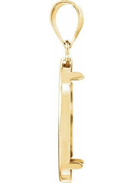 14K Yellow Gold Coin Frame Bezel Pendant Mounting for 22.5x1.4 mm Coin