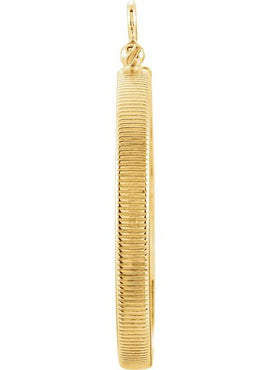 14K Yellow Gold Coin Frame Bezel Dangle for 27x2 mm Coin