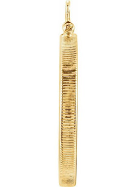 14K Yellow Gold Coin Frame Bezel Dangle for 27x2.2 mm Coin