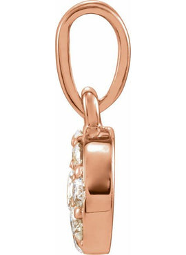 14K White Gold 1/4 CTW Natural Diamond Cluster Pendant