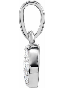 14K White Gold 1/4 CTW Natural Diamond Cluster Pendant