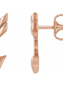 14K Yellow Gold Arrow Earrings