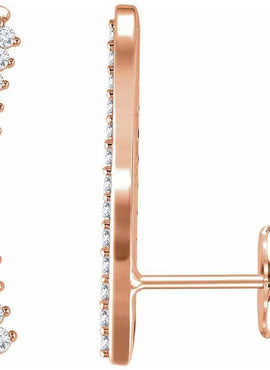 14K White Gold 1/3 CTW Natural Diamond Ear Climbers