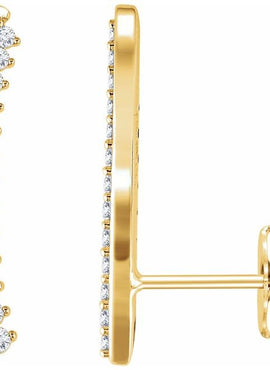 14K White Gold 1/3 CTW Natural Diamond Ear Climbers