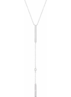 14K Yellow Gold .06 CTW Natural Diamond Bar 16-18