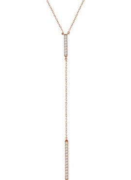 14K Yellow Gold  1/5 CTW Natural Diamond Bar 16-18