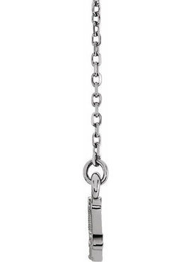 14K White Gold Beaded Bar 16-18