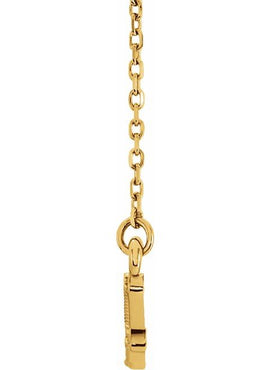 14K White Gold Beaded Bar 16-18
