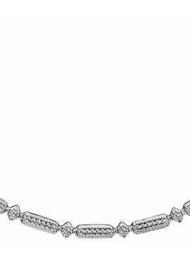14K White Gold Beaded Bar 16-18