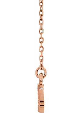 14K White Gold Beaded Bar 16-18