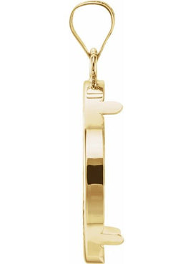 14K Yellow Gold Coin Frame Bezel Pendant Mounting for 21.5x1.5 mm Coin
