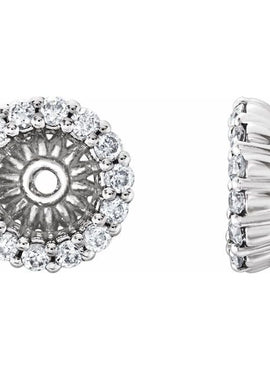 14K White Gold 1/8 CTW Natural Diamond Earring Jackets with 3.6 mm ID