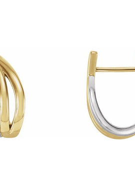 14K White Gold Freeform J-Hoop Earrings