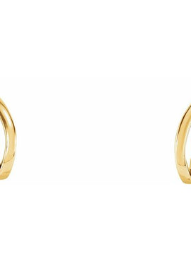 14K White Gold Freeform J-Hoop Earrings