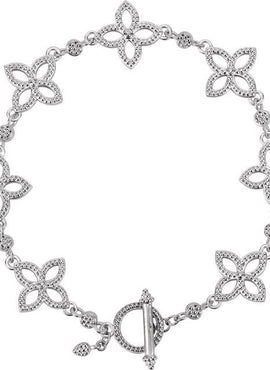 Sterling Silver Floral 7 1/2