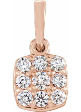 14K White Gold 1/4 CTW Natural Diamond Cluster Pendant