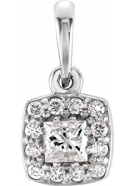 14K White Gold 1/4 CTW Natural Diamond Pendant