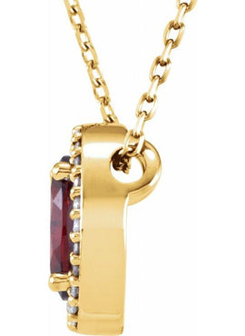 14K Yellow Gold Natural Citrine & .05 CTW Natural Diamond 16