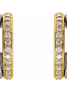 14K White Gold 1/5 CTW Natural Diamond Hoop Earrings