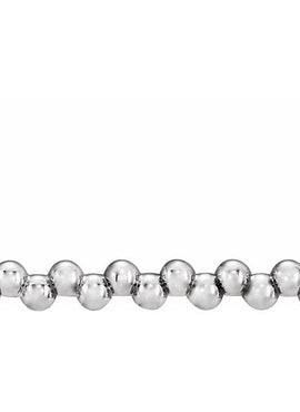 14K White Gold Beaded Bar 16-18