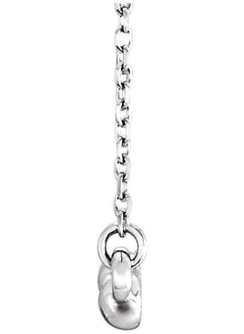 14K White Gold Beaded Bar 16-18