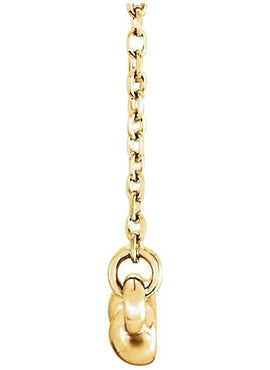 14K White Gold Beaded Bar 16-18