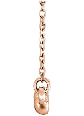 14K White Gold Beaded Bar 16-18