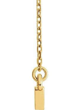 14K White Gold Triangle Bar 16-18