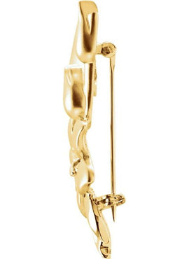 14K Yellow Gold Floral Brooch