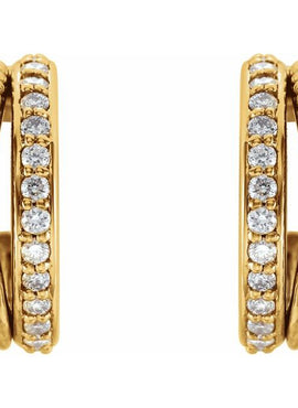 14K White Gold 1/5 CTW Natural Diamond Hoop Earrings