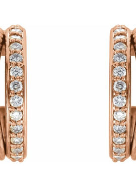 14K White Gold 1/5 CTW Natural Diamond Hoop Earrings