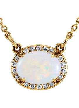 14K Yellow Gold Natural London Blue Topaz & .06 CTW Natural Diamond Halo-Style 16 1/2