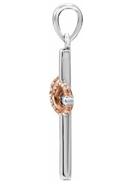 14K White Gold .06 CTW Natural Diamond Infinity-Inspired Cross Pendant